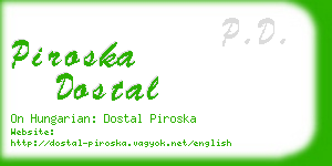 piroska dostal business card